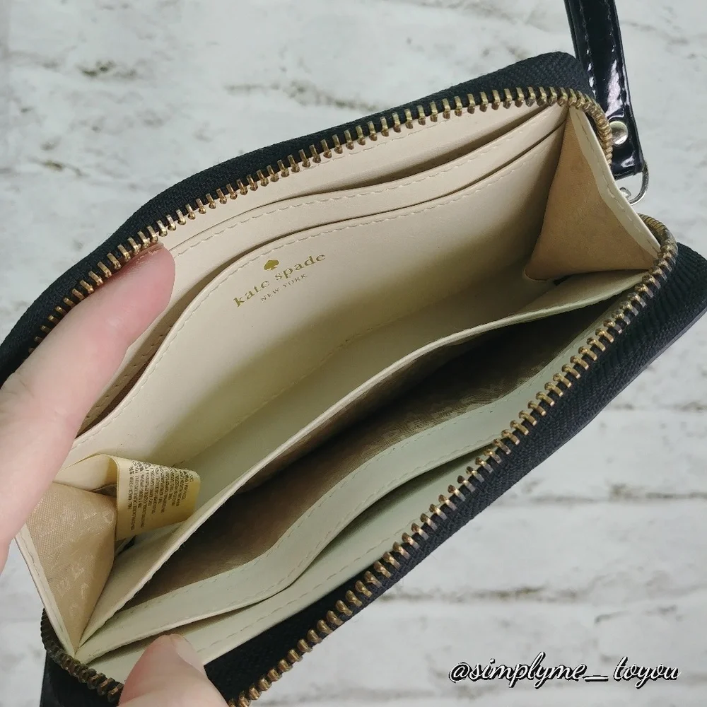 Kate Spade Black Patent Leather Wristlet